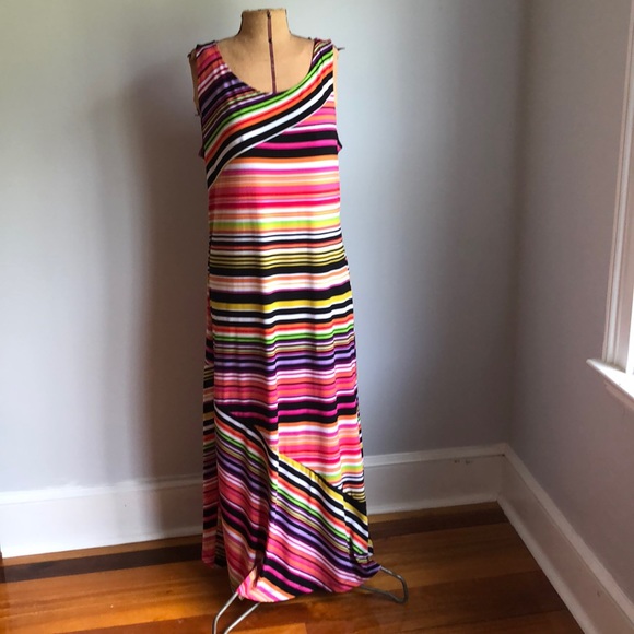 Skye’s the limit Sleeveless Knit Maxi Dress Stripe - Picture 1 of 7